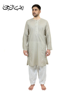 Men’s Round Neck Light Green Kali Kurta – Premium 100% Pure Cotton