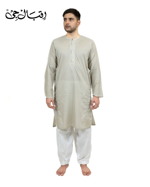 Men’s Round Neck Light Green Kali Kurta – Premium 100% Pure Cotton