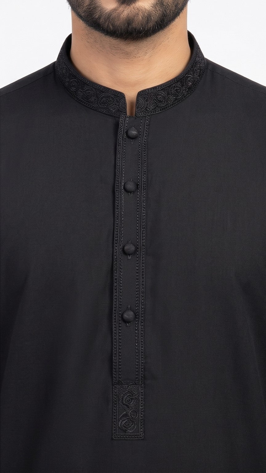 Black Shalwaar Qameez With Embroidery