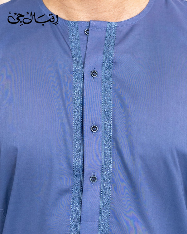 Men’s Round Neck Dark Blue Kali Kurta – Premium 100% Pure Cotton