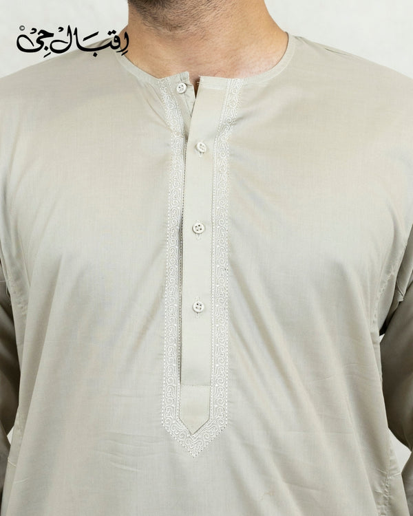 Men’s Round Neck Light Green Kali Kurta – Premium 100% Pure Cotton