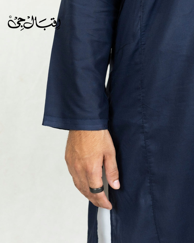 Men’s Round Neck Navy Blue Kali Kurta – Premium 100% Pure Cotton