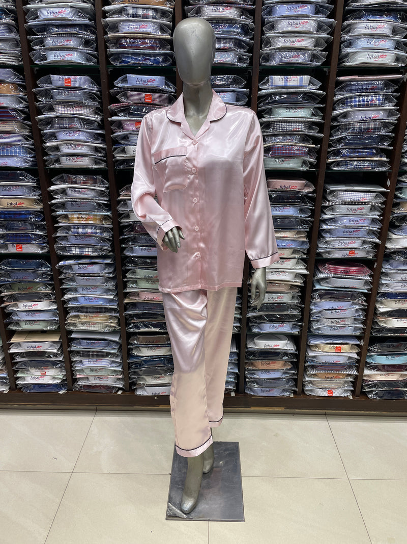 Silk Night Suit for Women – Pink