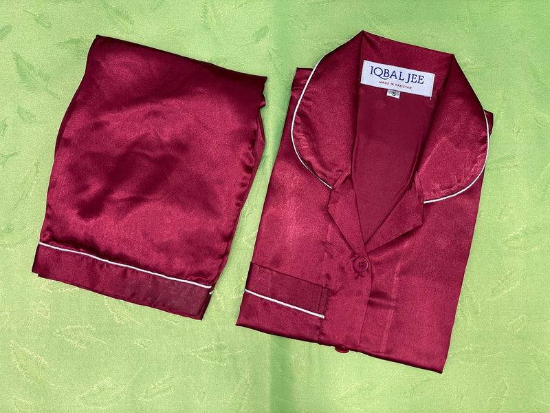 Silk Night Suit for Women – RED
