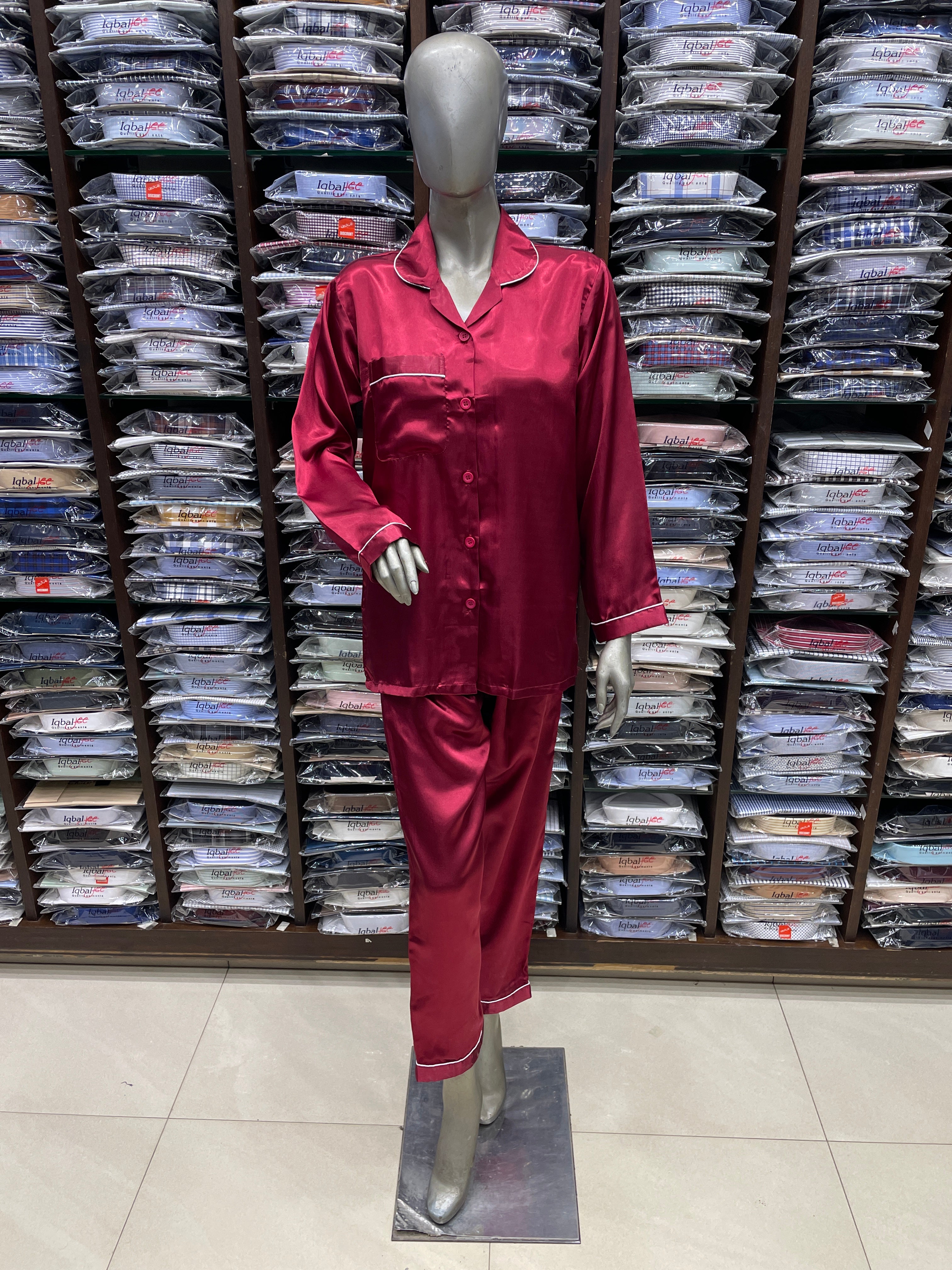 Silk Night Suit for Women – RED