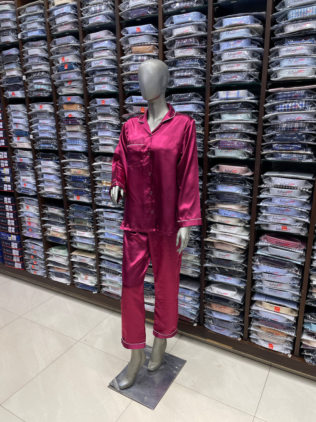 Silk Night Suit for Women – Mehroon