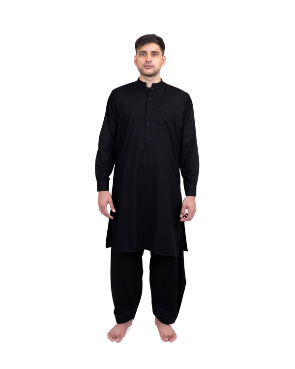 Men’s Black Shalwar Kameez | Bend Couleur