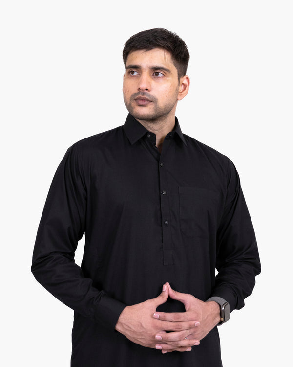 Men’s Black Shalwar Kameez | Shirt Couleur