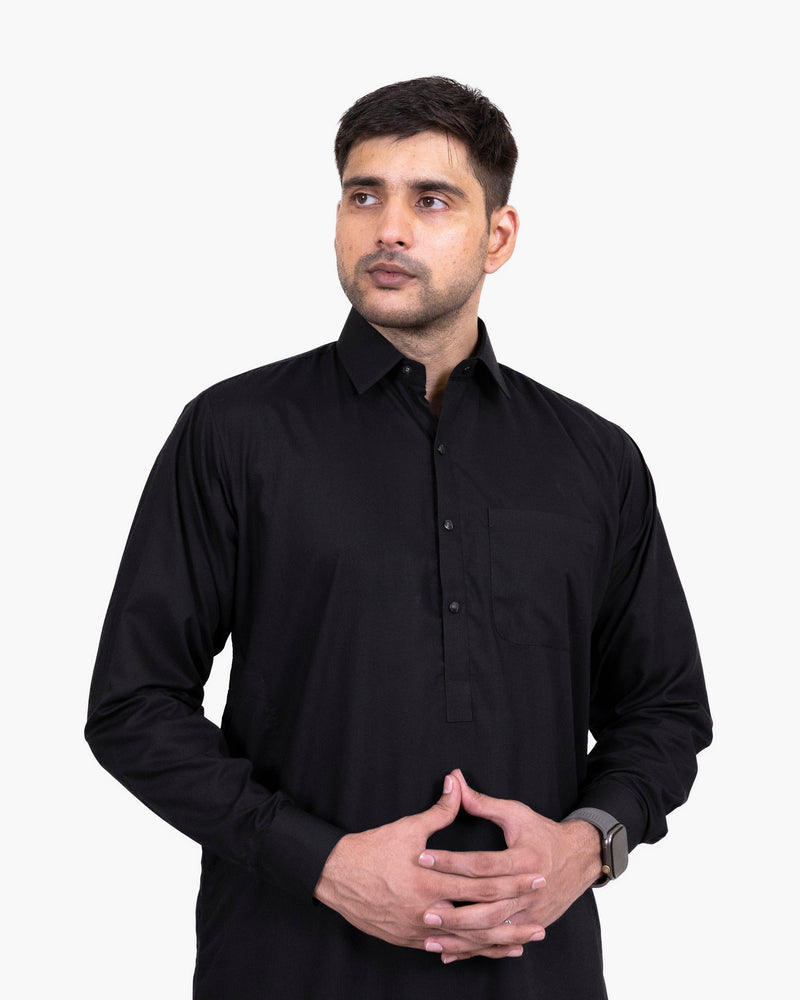 Men’s Black Shalwar Kameez | Shirt Couleur