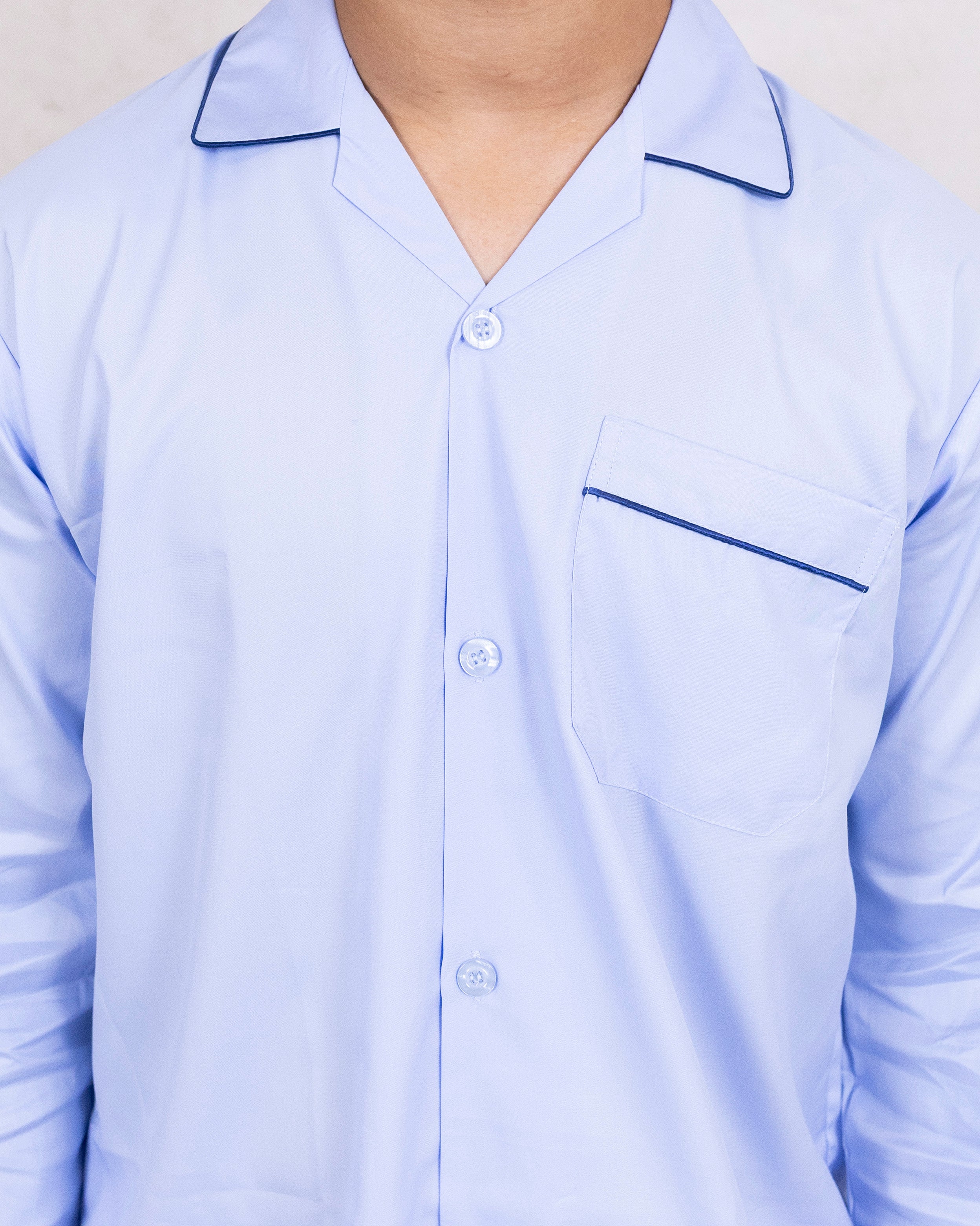 Men and Women Sky Color Night Suit - Sleep Wear | 100% Cotton
