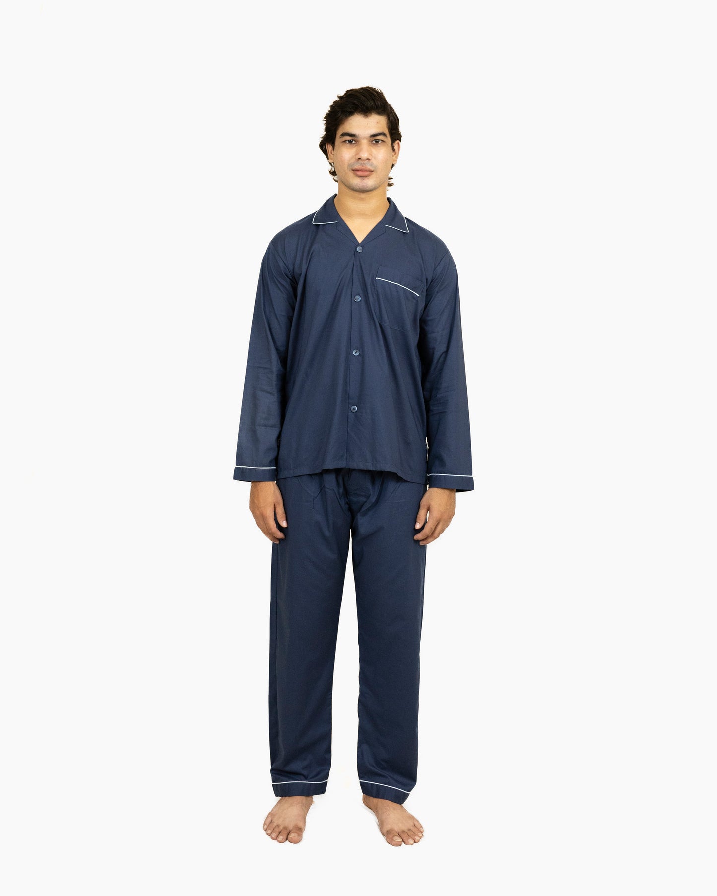 Men and Women Navy Blue Night Suit - Sleep Wear | 100% Cotton