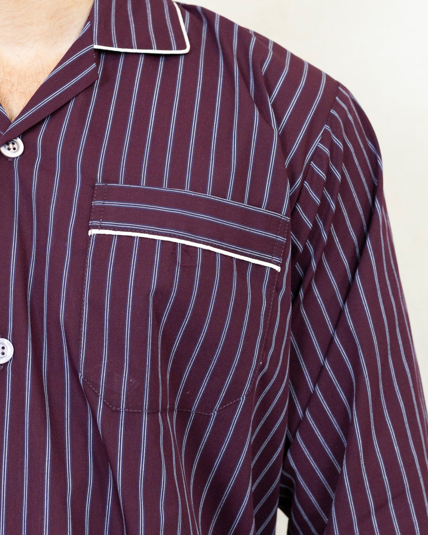 Men and Women Maroon With Stripe Print Night Suit - Sleep Wear | 100% Cotton