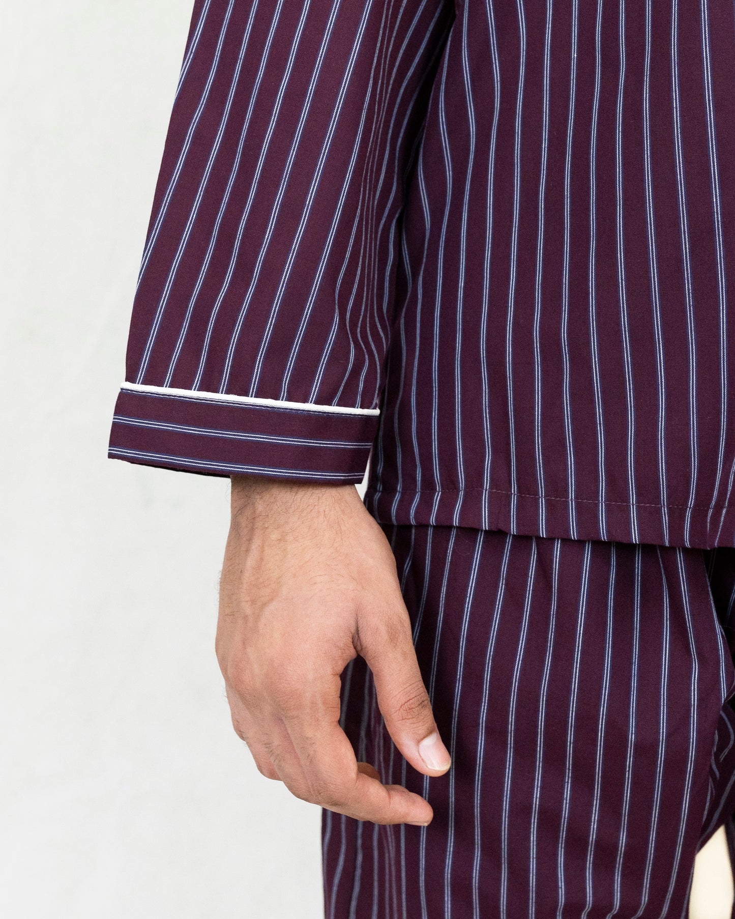 Men and Women Maroon With Stripe Print Night Suit - Sleep Wear | 100% Cotton
