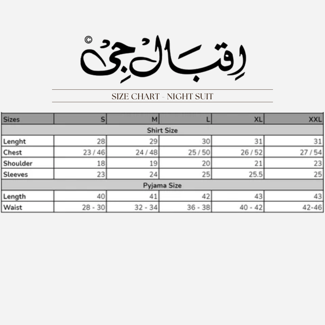 Men and Women Light Fawn Night Suit - Sleep Wear | 100% Cotton